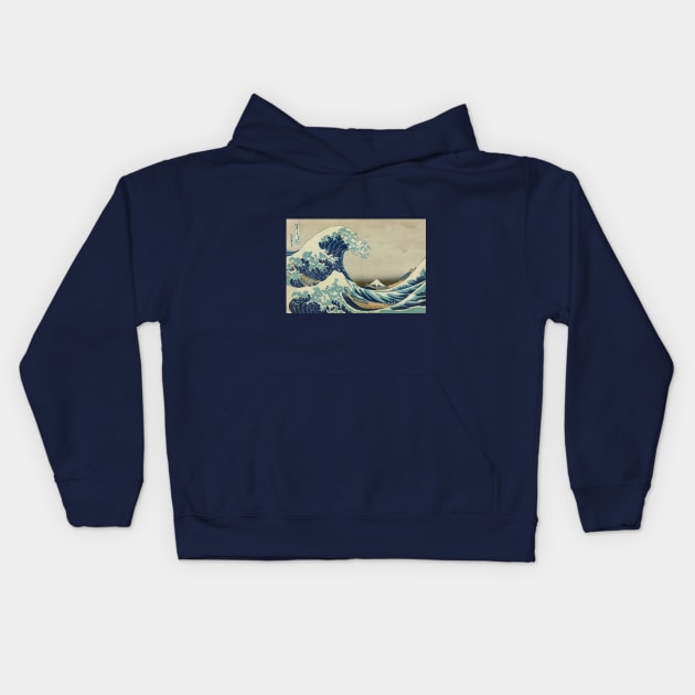 Great Wave Off the Coast of Kanagawa by Katsushika Hokusai Kids Hoodie by MasterpieceCafe